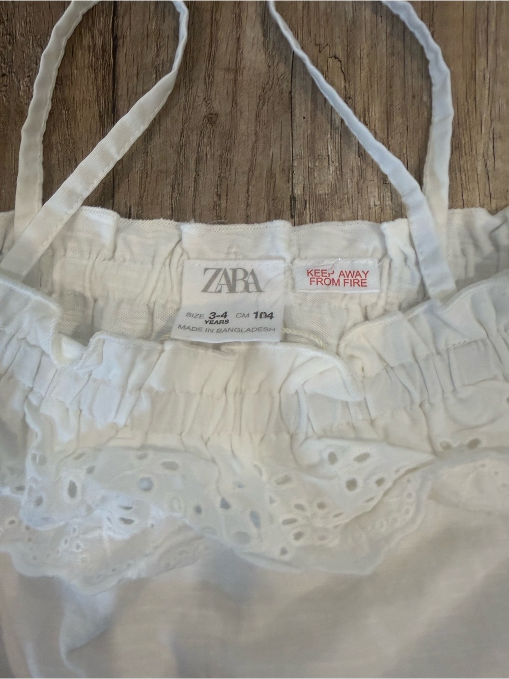White Eyelet Ruffle Spaghetti Strap Top - Picture 2 of 3